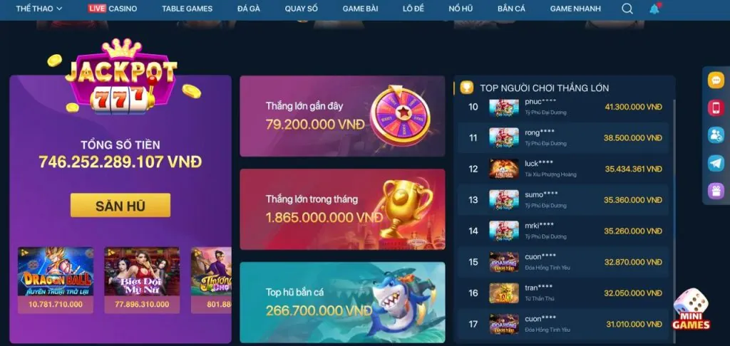 Bắt đầu chơi 77ball